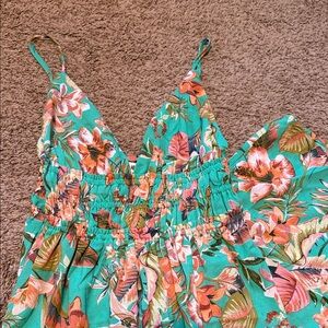 Inspired Hearts Floral Dress in Green and Orange